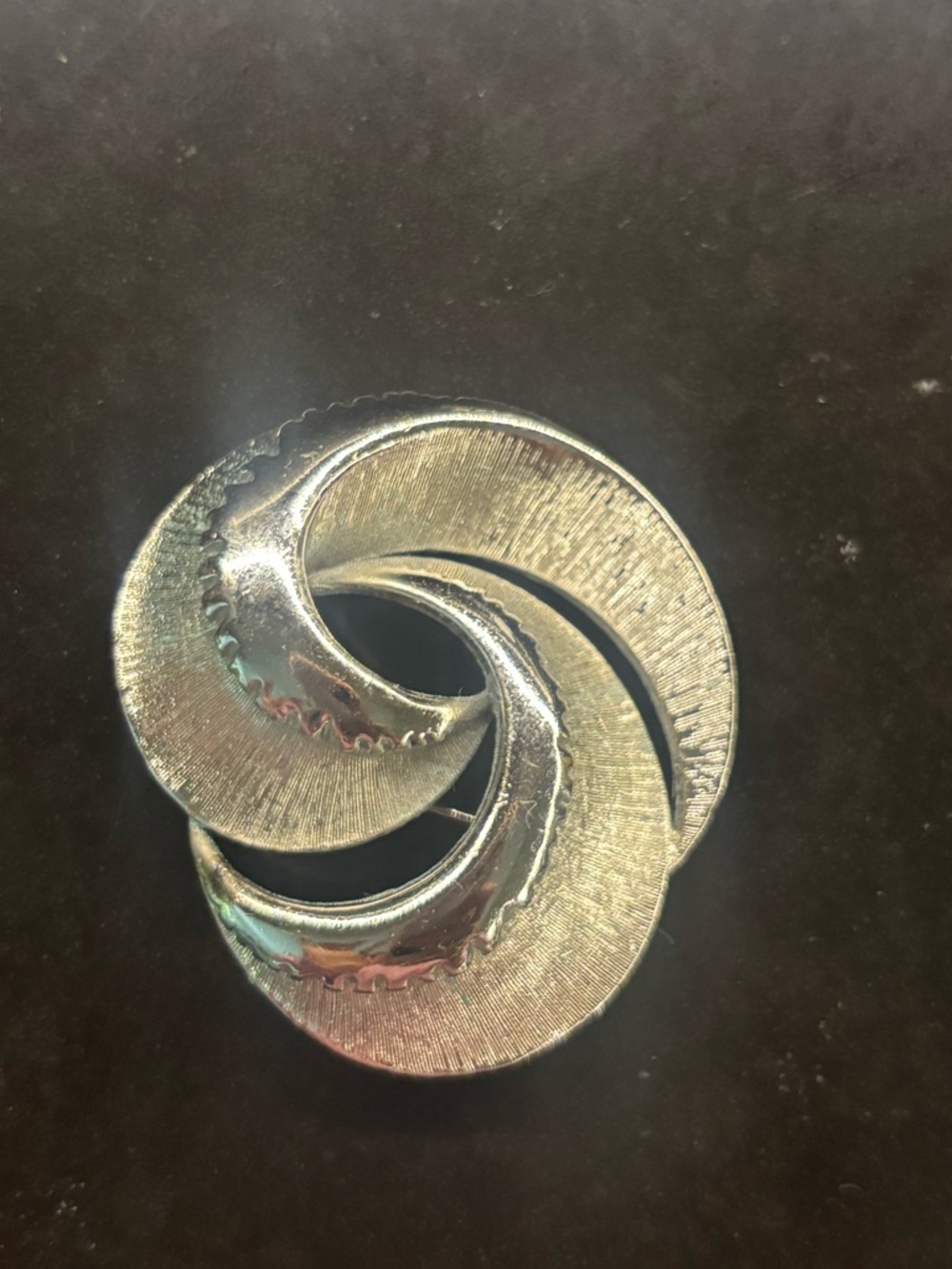 Vintage Silver Swirl Pin Brooch